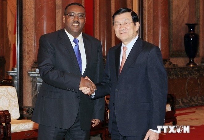 Президент СРВ Чыонг Тан Шанг принял вице-премьера Эфиопии Демеке Меконнина - ảnh 1